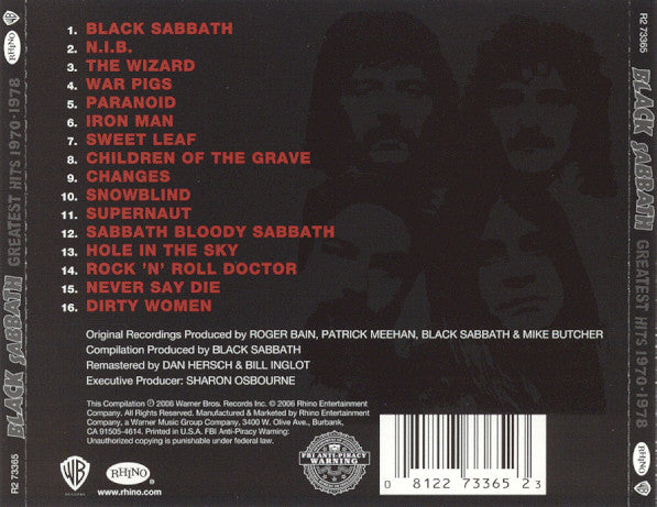 Greatest Hits 1970-1978 - Black Sabbath (2006) (Used)