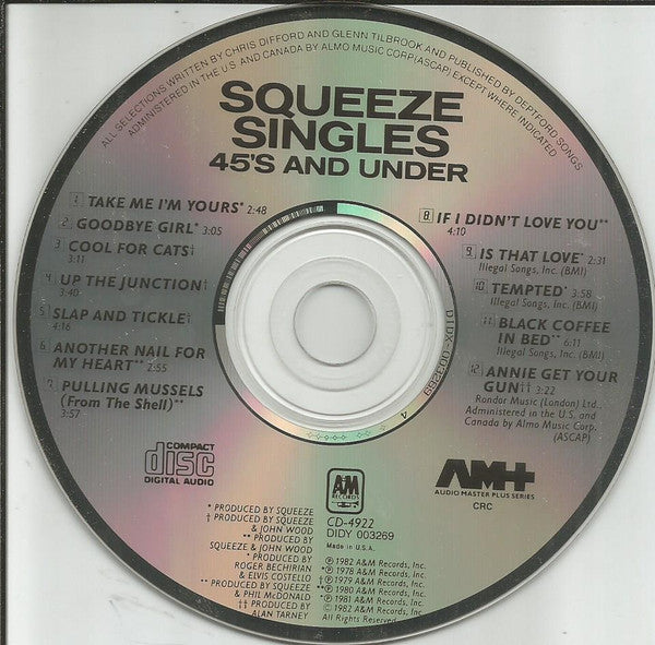 Singles - 45's And Under - Squeeze (1988) (Used) Ph