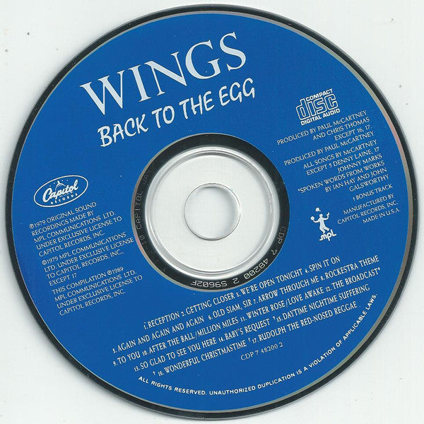 Back To The Egg - Wings (1989) (Used)