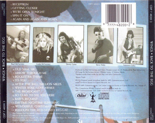 Back To The Egg - Wings (1989) (Used)