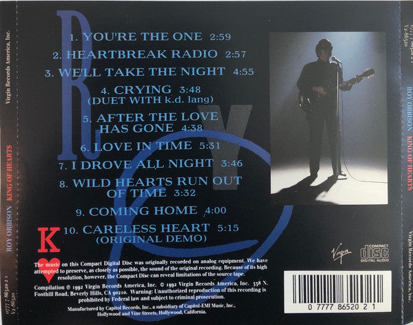 King Of Hearts - Roy Orbison (1992) (Used)