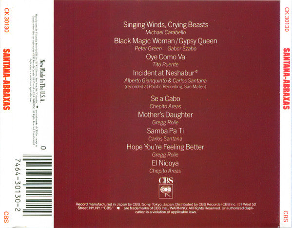 Abraxas - Santana (1989) (Used)