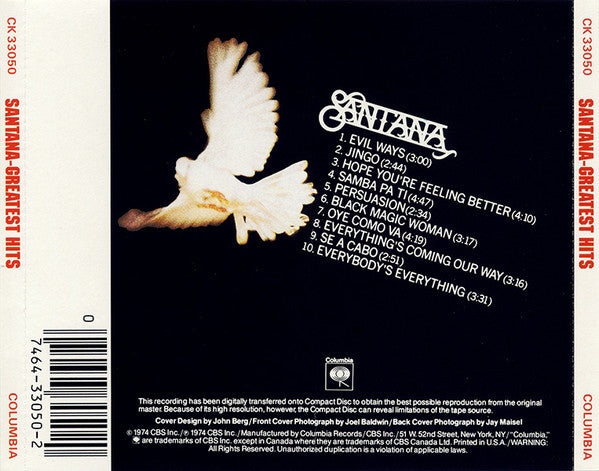 Santana's Greatest Hits - Santana (1993) (Used)