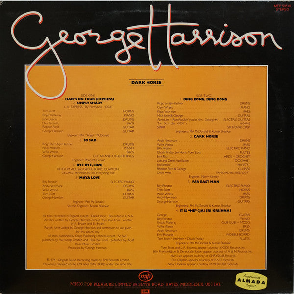 Dark Horse - George Harrison (1980) (Used)