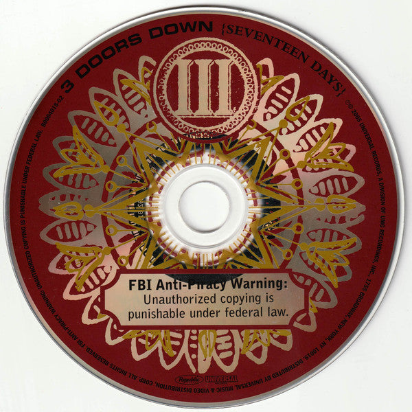 Seventeen Days - 3 Doors Down (2005) (Used)