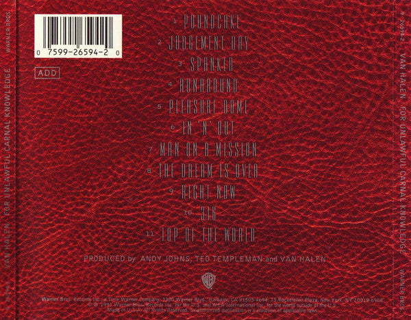 For Unlawful Carnal Knowledge - Van Halen (1991) (Used)