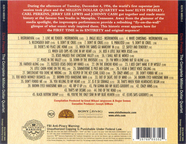 The Complete Million Dollar Quartet -  Elvis Presley (2006) (Used)
