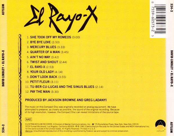 El Rayo-X - David Lindley (-) (Used)