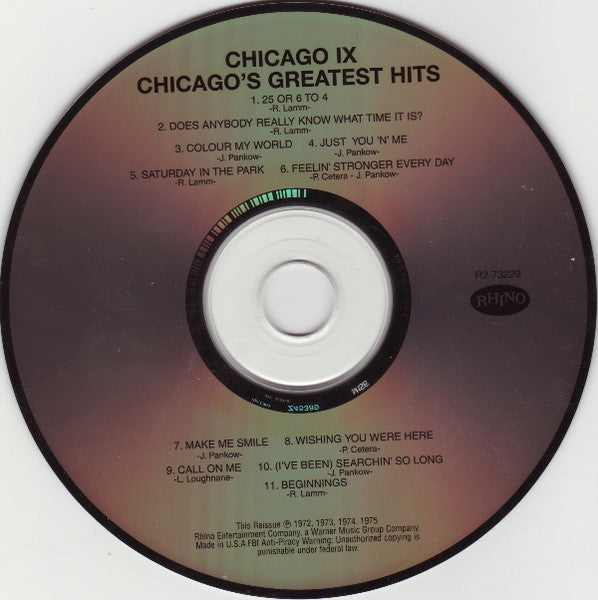 Chicago IX - Chicago's Greatest Hits - Chicago (2005) (Used)