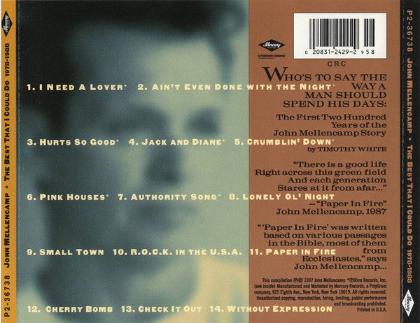 The Best That I Could Do (1978-1988) - John Cougar Mellencamp (-) (Used)