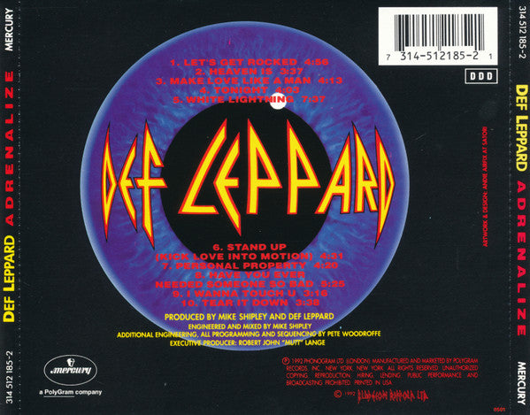 Adrenalize - Def Leppard (1992) (Used)