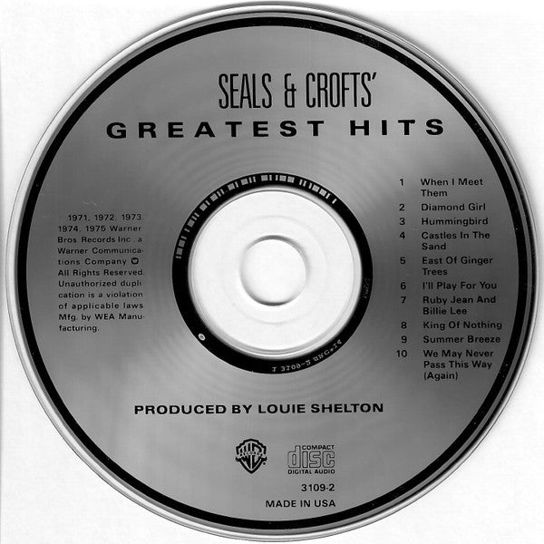 Seals & Crofts' Greatest Hits - Seals & Crofts (-) (Used)
