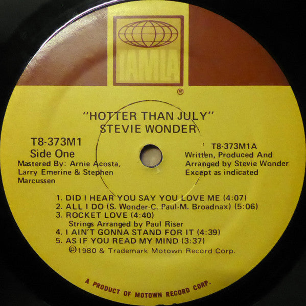 Hotter Than July - Stevie Wonder (1980) (Used)