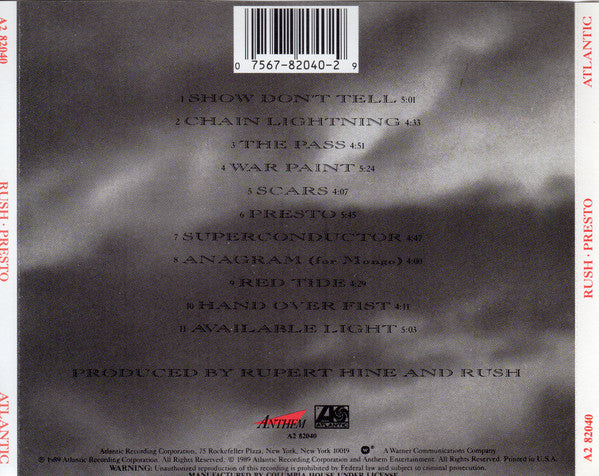 Presto - Rush (1989) (Used)