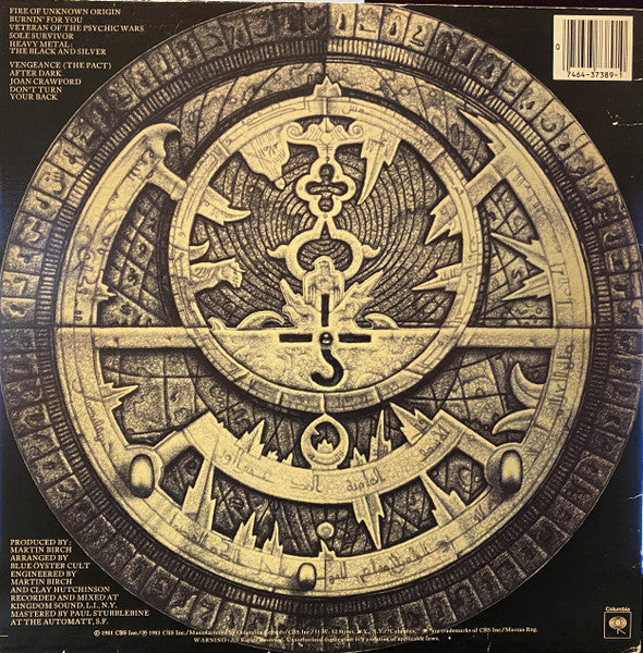 Fire Of An Unknown Origin - Blue Öyster Cult (1981) (Used)