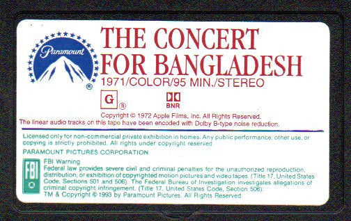The Concert For Bangladesh - George Harrison, Ravi Shankar (1993) (New)