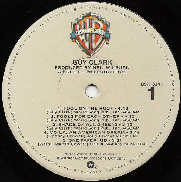 Guy Clark - Guy Clark (1978) (Used)