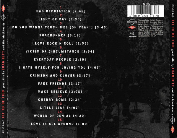 Fit To Be Tied - Great Hits By Joan Jett And The Blackhearts - Joan Jett And The Blackhearts (1997) (New)