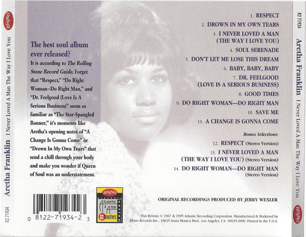 I Never Loved A Man The Way I Love You - Aretha Franklin (-) (Used)
