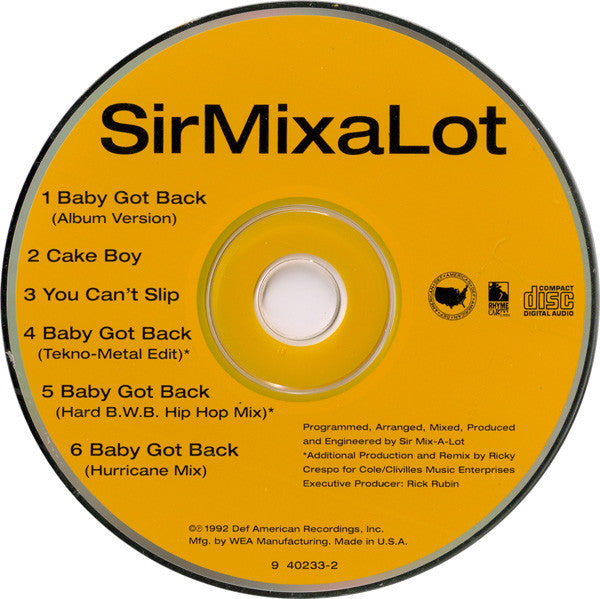 Baby Got Back - Sir Mix-a-Lot (1992) (Used)