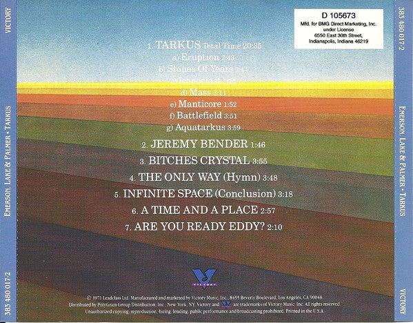 Tarkus - Emerson, Lake & Palmer (1993) (Used)