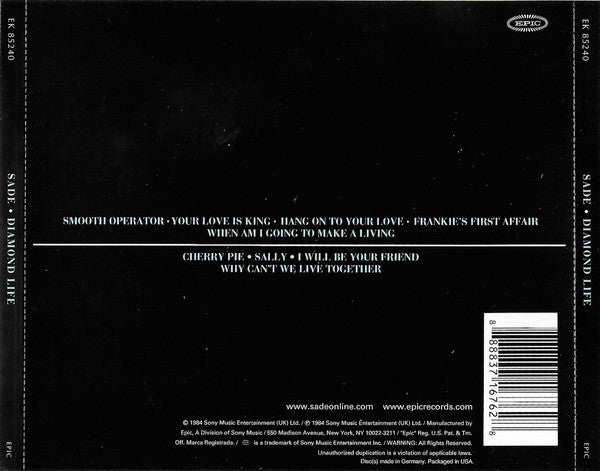 Diamond Life - Sade (-) (Used)