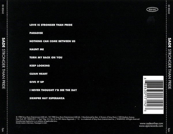 Stronger Than Pride - Sade (-) (Used)