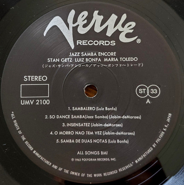Jazz Samba Encore! - Stan Getz, Luiz Bonfá (1981) (Used)
