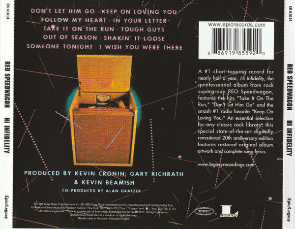 Hi Infidelity - REO Speedwagon (-) (Used)