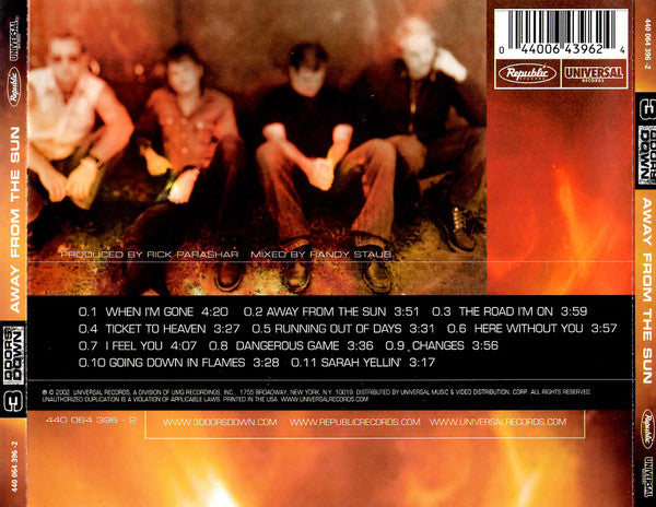 Away From The Sun - 3 Doors Down (2002) (Used)