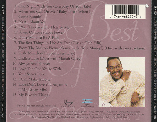 One Night With You-The Best Of Love Volume 2 - Luther Vandross (1997) (Used)
