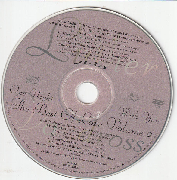 One Night With You-The Best Of Love Volume 2 - Luther Vandross (1997) (Used)