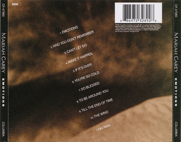 Emotions - Mariah Carey (-) (Used)