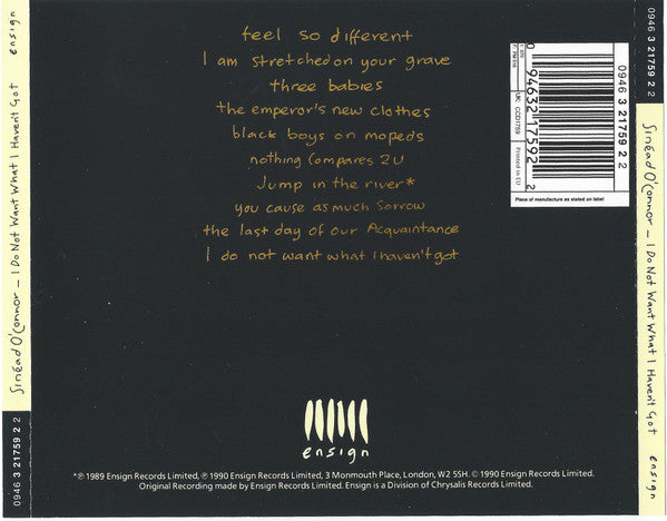 I Do Not Want What I Haven't Got - Sinéad O'Connor (-) (Used)