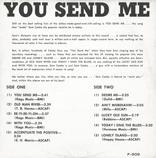 You Send Me - Sam Cooke (1962) (Used)