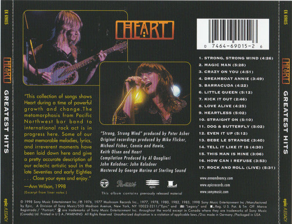 Greatest Hits - Heart (-) (Used)