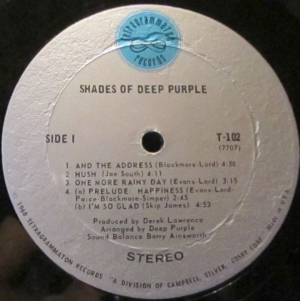 Shades Of Deep Purple - Deep Purple (1968) (Used)