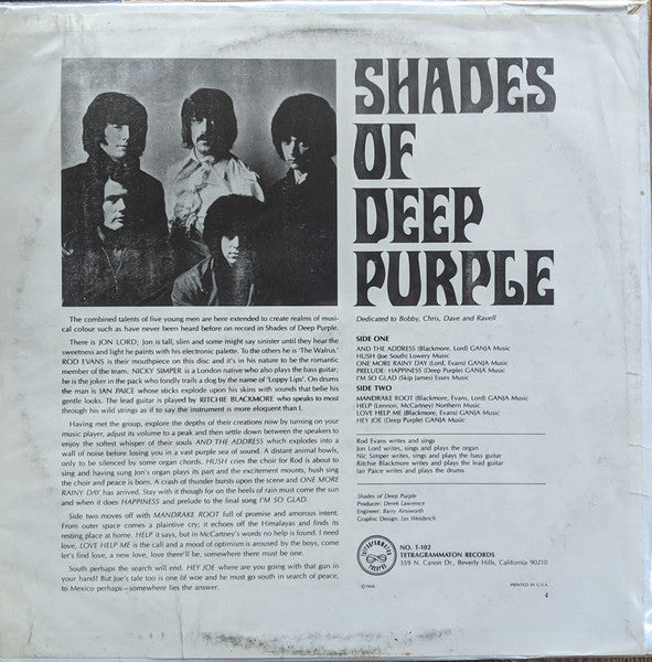Shades Of Deep Purple - Deep Purple (1968) (Used)