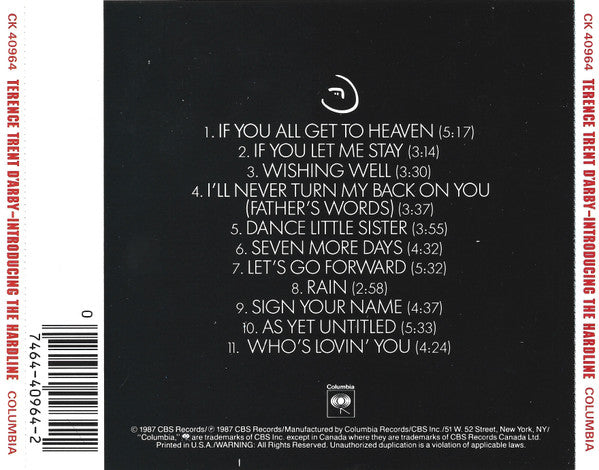 Introducing The Hardline According To Terence Trent D'Arby - Terence Trent D'Arby (-) (Used)