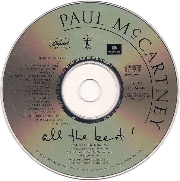 All The Best! - Paul McCartney (1987) (Used)