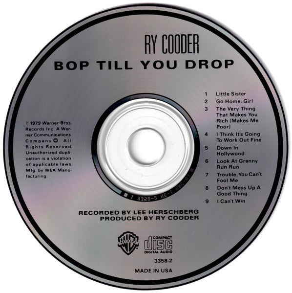 Bop Till You Drop - Ry Cooder (1986) (Used)