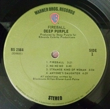 Fireball - Deep Purple (1971) (Used)