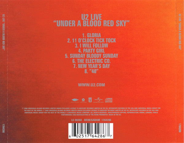 Live "Under A Blood Red Sky" - U2 (-) (Used)