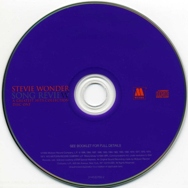 Song Review (A Greatest Hits Collection) - Stevie Wonder (1996) (Used)