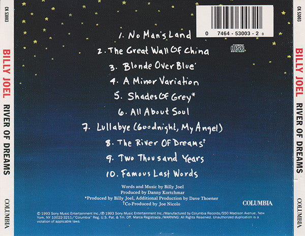 River Of Dreams - Billy Joel (1993) (Used)