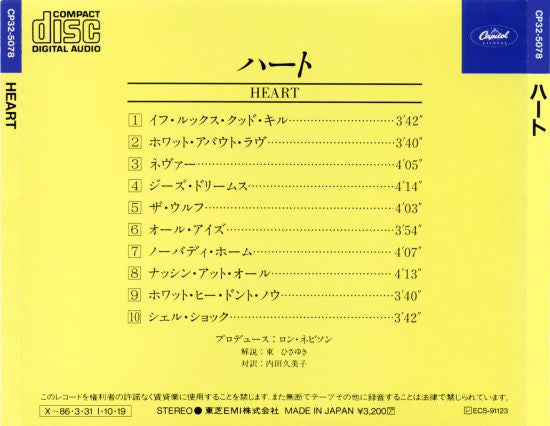 Heart = ハート - Heart (1985) (Used)