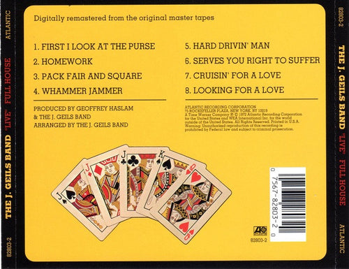"Live" Full House - The J. Geils Band (1995) (Used)