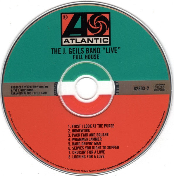 "Live" Full House - The J. Geils Band (1995) (Used)