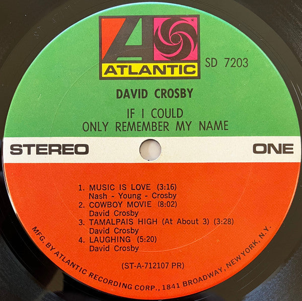 If I Could Only Remember My Name - David Crosby (1971) (Used)