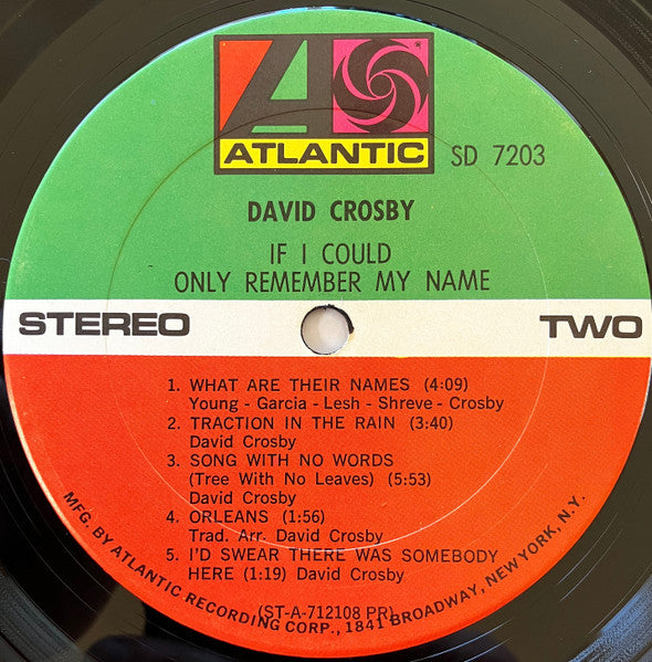 If I Could Only Remember My Name - David Crosby (1971) (Used)